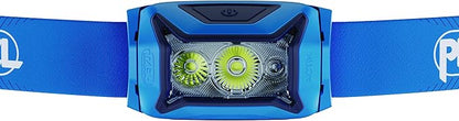 PETZL ACTIK Headlamp - Powerful 450 Lumen Light with Red Lighting, for Hiking, Climbing, Running, and Camping - Blue