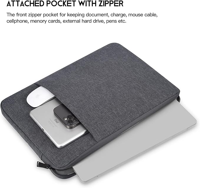 Laptop Sleeve Case for 2025 MacBook Pro 14 inch M4 M3 M2 Pro/Max A3112 A3185 A3401 A2779 A2918 A2992, Compatible with MacBook Air 13.6 inch M2 M3 M4 A2681 A3113 A3240 Water-Resistant Bag -Space Gray
