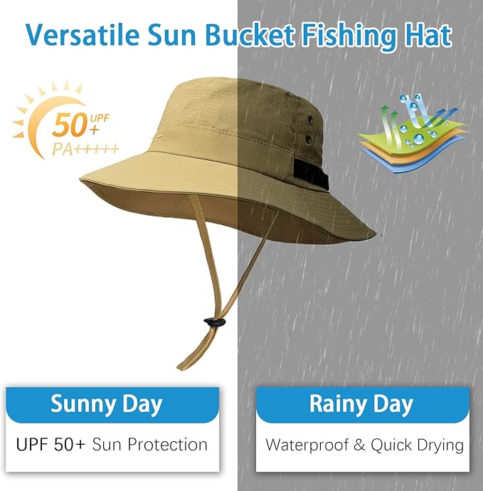 Sun Bucket Hat for Men Women Fishing Beach Safari Hats for Golf Hiking Hunting Outdoor UPF 50+