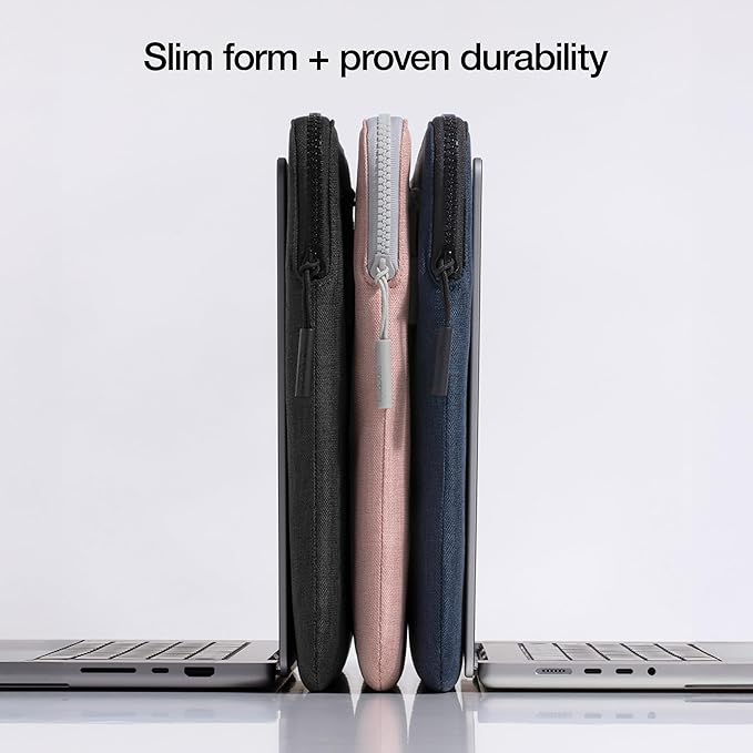 Incase Compact Laptop Sleeve with Woolenex - 14" MacBook/Laptop and iPad/Tablet Sleeve, Computer Case and Cover, Lightweight, Weather Resistant, with Slip Pocket for Accessories - Heather Navy