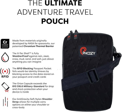 PHOOZY Orion Insulated Tech Bag For Travel - NASA Insulation Protects Your Phone, AirPods and Other Devices. Weatherproof X-Tech Shell with RFID Blocking Pocket for Complete Protection (SPACE WHITE)