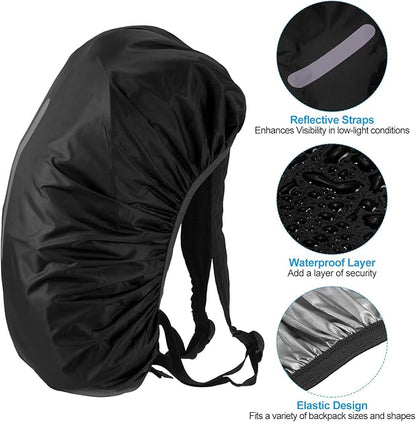 PATIKIL Waterproof Backpack Rain Cover, Non-Slip Backpack Cover with Vertical Reflective Strap Stay Dry