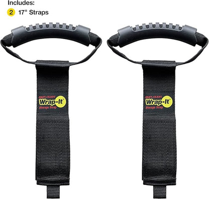 Easy-Carry Wrap-It Storage Straps - 17" (2-Pack) – Heavy-Duty Hook and Loop Cord Carrying Strap, Hanger, and Organizer with Handle for Pool Hoses, Garden Hoses, Cables, and Dad Gift Ideas…