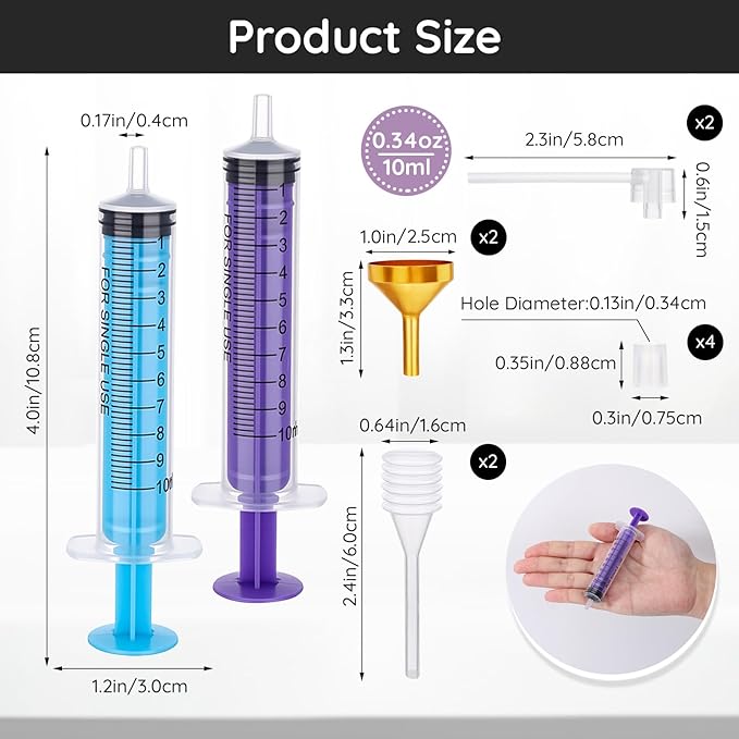 Segbeauty 8pcs 0.34oz Perfume Refill Tool Kit for Women, 10ml Plastic Blue Purple Perfume Decanter Dispenser Transfer Tool Set, Cologne Making Kit for Men with Extractor Pump Dispenser Funnel Set