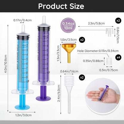 Segbeauty 8pcs 0.34oz Perfume Refill Tool Kit for Women, 10ml Plastic Blue Purple Perfume Decanter Dispenser Transfer Tool Set, Cologne Making Kit for Men with Extractor Pump Dispenser Funnel Set