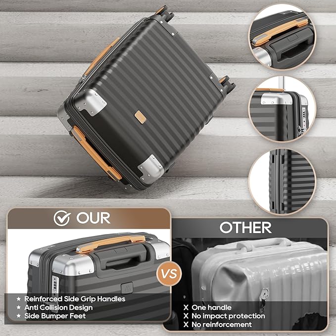 Joyway Carry On Luggage, 20 IN Suitcase Hardside Checked with TSA Lock (Gray, 20'')