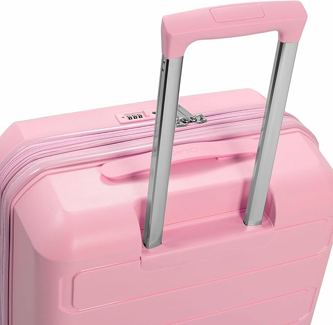 Traveler's Choice Pagosa Indestructible Hardshell Expandable Spinner Luggage, Pink, 26-Inch Medium