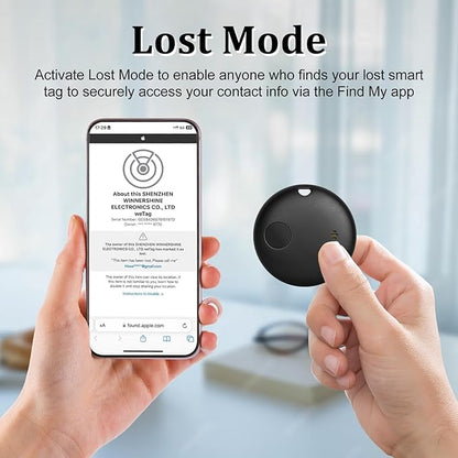 Geevon Smart Tag-2 Pack Bluetooth Tracker Work with Apple Find My (iOS Only).Item Finder for Keys, Wallet,Backpack, Luggage (2P Black)
