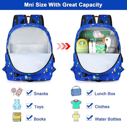 Accmor Toddler Backpack Leash, Mini Child Backpack with Anti Lost Wrist Link, Cute Kids Backpack Leash Walking Harness for Outdoor Travel, Small Excavator Backpack Tether for Baby Boys Girls Ages 1-3