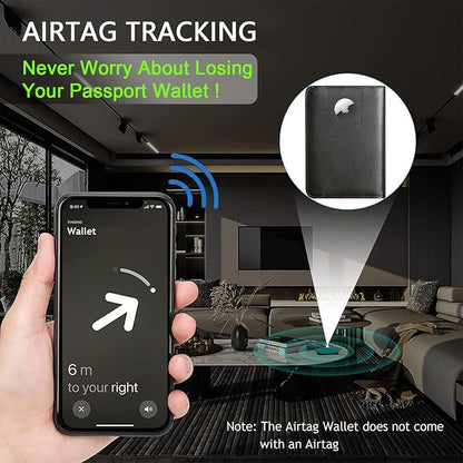Airtag Passport Holder Cover Wallet Travel Essentials RFID Blocking Leather Card Case International Must Haves Travel Accessories for Women Men(119#Black)
