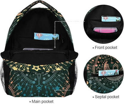ALAZA Moon & Star Alchemy Magical Large Backpack Personalized Laptop iPad Tablet Travel School Bag with Multiple Pockets