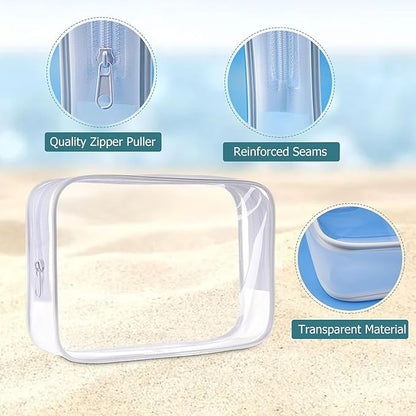Cosywell Travel Shampoo Bottles 5pcs 3.4oz TSA Approved Travel Bottles for Toiletries Leak Proof Small Plastic Squeeze Bottle Refillable Lotion Containers with Flip Cap(Clear)
