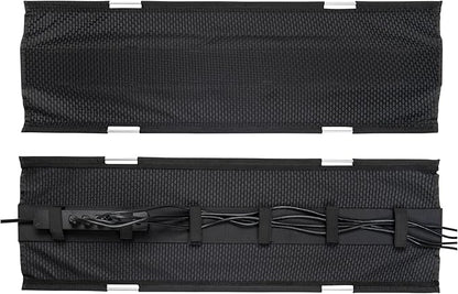 PERFECT POSTURE Mesh Cable Organizer – Under Desk Cable Management with Adjustable Straps, Flexible Mesh, Easy-Access Design, & Standing Desk Compatible – 37.4” (Black)
