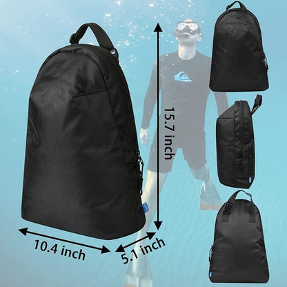 Xxerciz Gear Bag for Snorkel Equipment, Nylon Diving Bag Snorkel Bag Backpack for Mask, Fins, Swimming Gear, Beach and Sports Equipment (15.7" x 10.4" inch)
