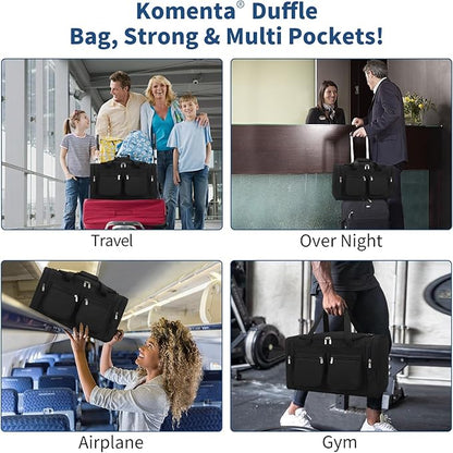 Duffle Bag for Weekender Travel - 20 inch Sport Duffel Bag for Gym Traveling (Black)