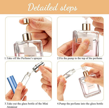 Zonon 56 Pieces Refillable Perfume Atomizer Mini Refillable Spray Perfume Bottle Portable with 56 Pieces Refill Pump Dispenser Pump Transfer Tool for Outgoing(Morandi Color,5 ml)