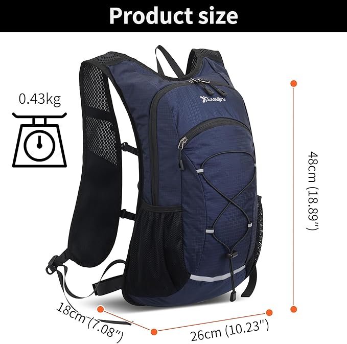 DOJUNS Hiking Backpack Lightweight Travel Backpack 20L Waterproof Hiking Daypacks Camping Backpack for Men Women (Dark Blue)