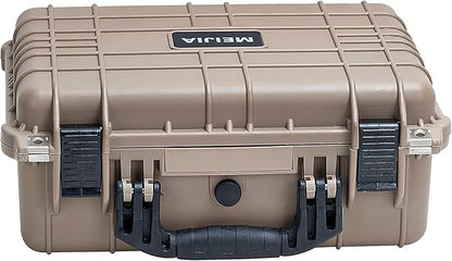 MEIJIA Portable All Weather Waterproof Camera Case With Foam,Fit Use of Drones,Camera,Equipments,Pistols,15.98x12.99x6.85inches