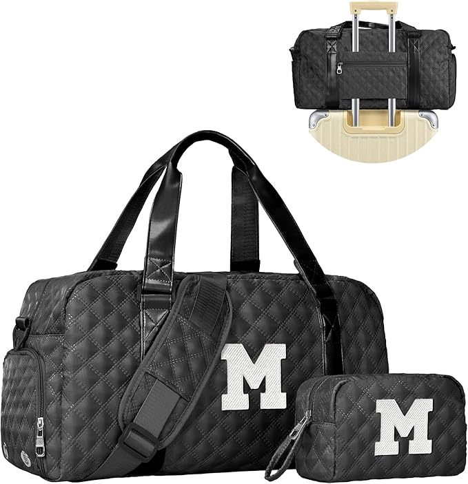Personalized Duffle Bag Women Girls Gift: Letter Carry on bags, Dance Cheer bag Sports for Girl, Kid Gymnastics Bags, Birthday Gifts for Women Girls Kids Teens Mom Teacher
