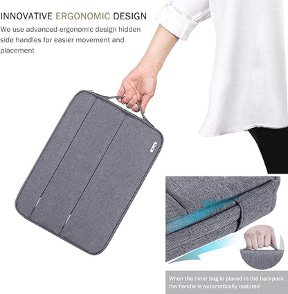Voova 13 13.6 Inch Laptop Sleeve Case Compatible with MacBook Air 13 M1/M2/M3/M4 2020-2025, MacBook Pro 13/14, IPad Air/Pro 13, Waterproof Slim Computer Bag Cover with Handle, Grey
