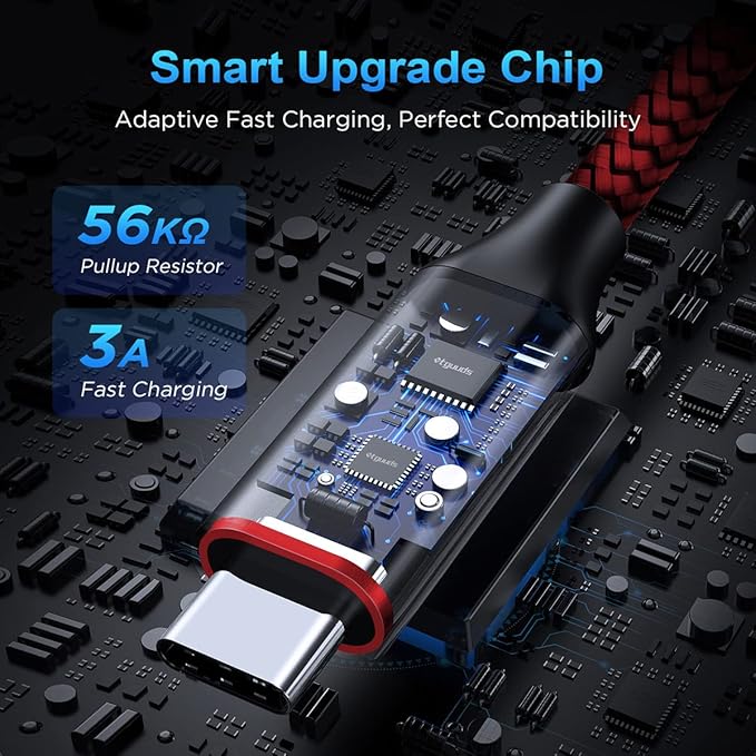 etguuds USB C Cable 2ft, 5-Pack USB to USB C Charger Cable, Fast Charging Cord Type C for iPhone 17 16 15 Pro Max Plus 17 Air 16e, Samsung Galaxy S25 S24 S23 S22 S21 S20 A17 A16 A15 A26 A36 A56 A55