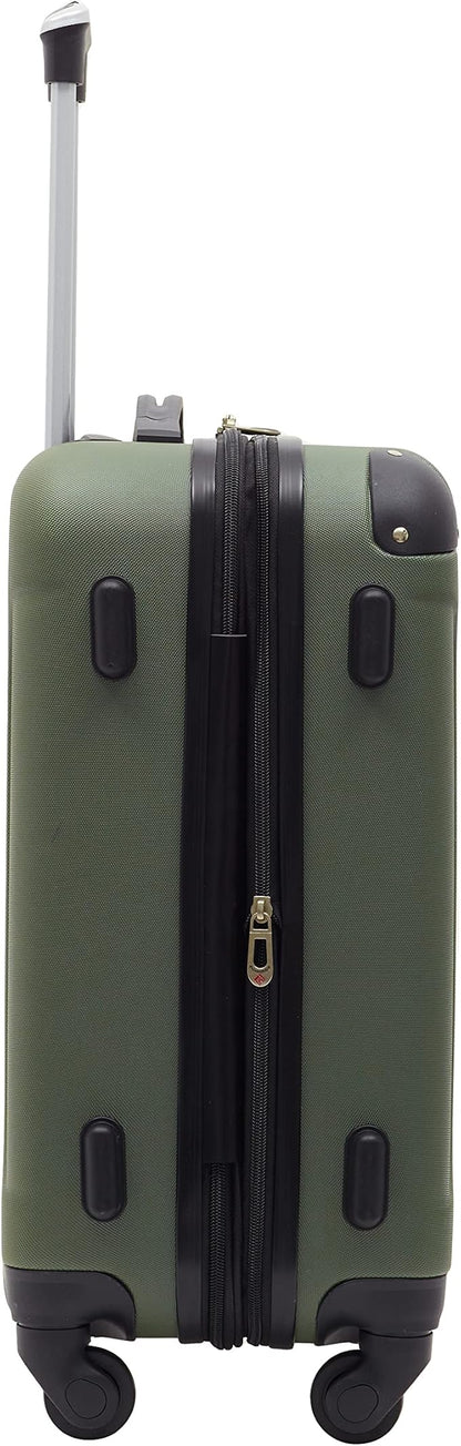 Travelers Club Chicago Expandable Luggage, Thyme Green, 20" Carry-On