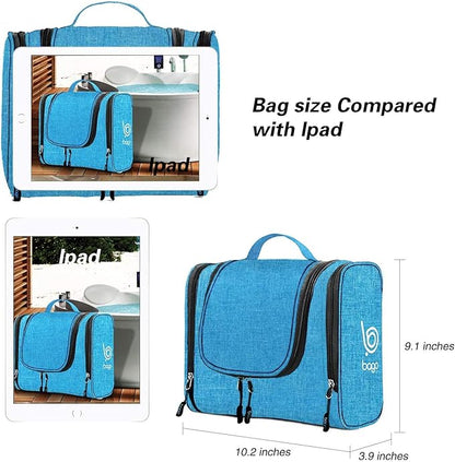 Bago Travel Toiletry Bag for Women and Men X-Large Waterproof Hanging Large Toiletry Bag for Bathroom and Travel Bag for Toiletries Organizer -Travel Makeup Bag (SnowBlue)