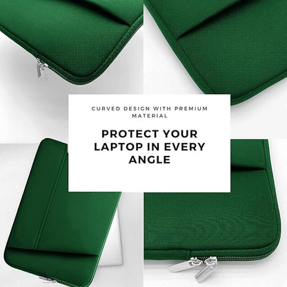 Laptop Sleeve 15.6 inch, Sturdy Portable Monitor Computer Laptop Case, Carrying Sleeve Bag 15.6'' with Pockets for MacBook PC Mac HP Lenovo Dell Asus Xbox Switch, Deep Green