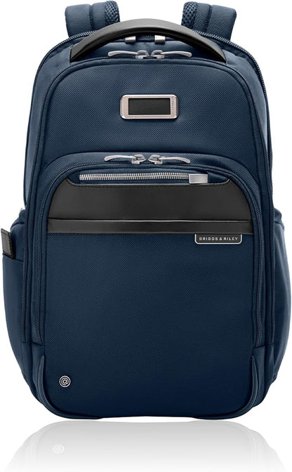 Briggs & Riley Medium Backpack for Women & Men - Laptop Backpack, For Work & Travel, Carry On Size, Lightweight & Durable, Padded Straps, Fits up to 14" Laptop - @work Collection, Navy