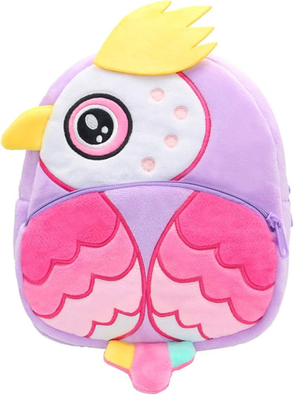 KISSOURBABY Backpack for Toddler Boys, Toddler Bookbag Girl Toys Bags(Owl purple