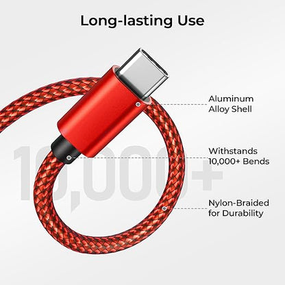 Basesailor USB Type C Charger Cable 1.5FT 2 Pack,Charging Cord for Kindle Fire HD 10 9th 2019,8 10th 2020,Paperwhite 2021 11th Generation,iPad Air 4 4th 5 5th Mini 6 6th Gen,Samsung Galaxy Z Flip Fold
