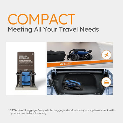 MAMAZING Ultra Air X Travel Stroller - Ultra-Lightweight Under 10 lbs, Carbon Fiber Frame & Airplane Friendly, Lightweight Stroller with Reclining Seat, UPF 50+ Canopy & Travel Bag