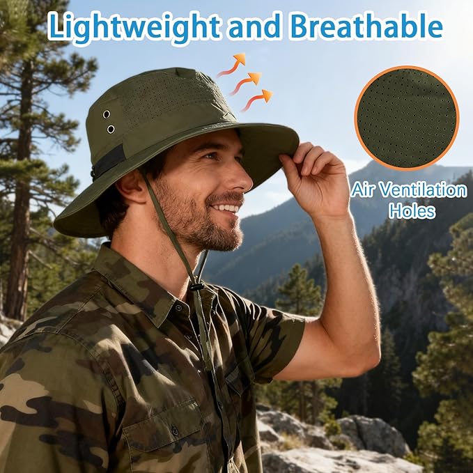 Sun Bucket Hat for Men Women Fishing Beach Safari Hats for Golf Hiking Hunting Outdoor UPF 50+