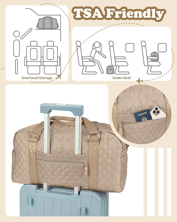 Initial Duffle Bag for Travel Women Girls Gift: Personalized Weekender bags, Dance Cheer bag Sports for Girl, Kid Gymnastics Bags, Birthday Gifts for Women Girls Kids Teens Mom Teacher