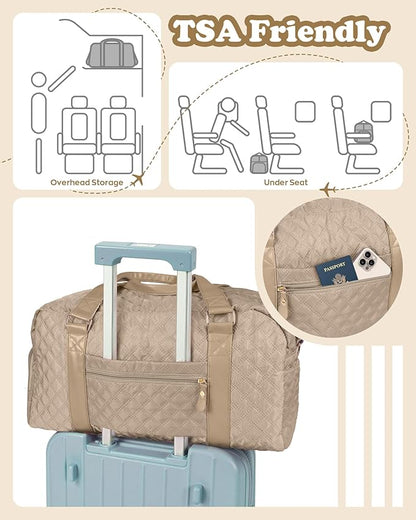 Initial Duffle Bag for Travel Women Girls Gift: Personalized Weekender bags, Dance Cheer bag Sports for Girl, Kid Gymnastics Bags, Birthday Gifts for Women Girls Kids Teens Mom Teacher