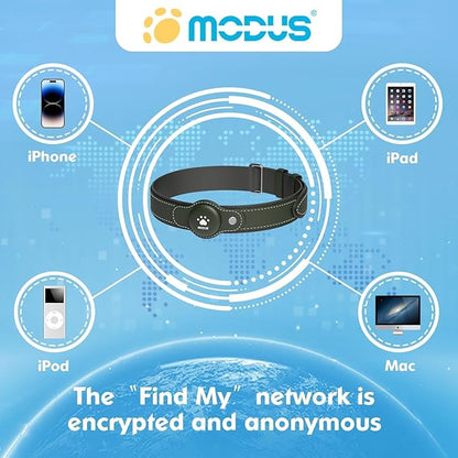 GPS Tracker for Dogs, 2 in 1 Pet Tracking Smart Collar (Only iOS), No Monthly Fee GPS Tracker Dog Collar, Real-time Location Comfortable PU Tracker Tag for Small, Medium Large Dogs(Locator Included)