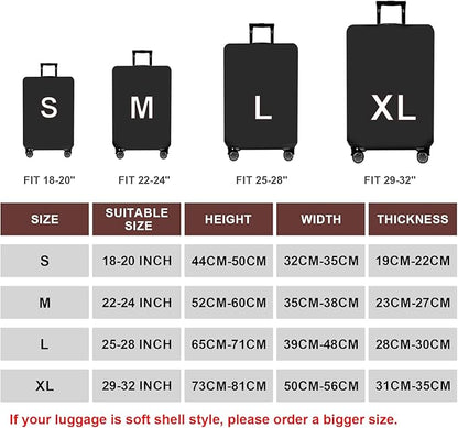 WUJIAONIAO Travel Luggage Cover Baggage Suitcase Cover Protector Skins 18-32 Inch (Pure Black, XL (for 29-32 inch luggage))