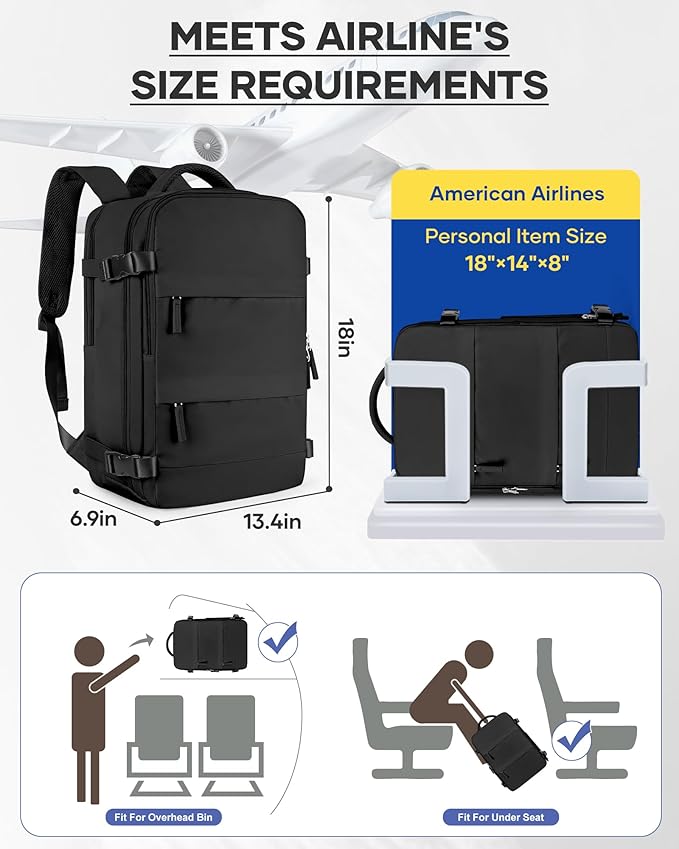 wepadre Vacuum Backpack Travel with Pump Travel Backpack with Vacuum System Easy Vac Pack Backpacks Vacpack Compression Backpacks Mochila de Viaje Compresion al Vacio Black