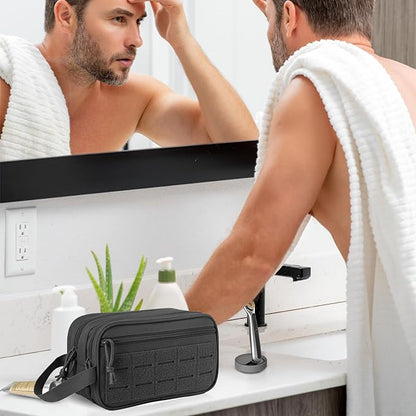QT&QY Tactical Toiletry Bag For Men Hygiene Bag EDC Military Tool Molle Pouches Small Dopp Kit Mens Shaving Kit Travel shower Bags