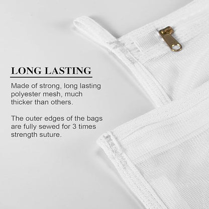 Reusable Mesh Laundry Bags, Delicates Garment Washing Bags for Travel/College, Durable Zipper Closure (2 Large 1 Medium)