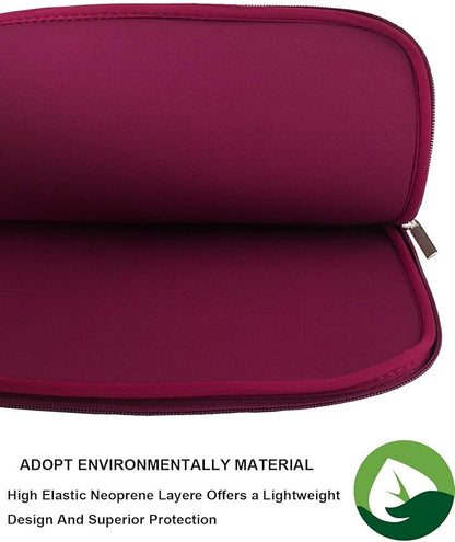 Laptop Sleeve,13-13.3 Inch Resistant Neoprene Laptop Sleeve/Notebook Computer Pocket Case/Tablet Briefcase Carrying Bag Compatible with MacBook Pro,MacBook Air,Notebook Computer-(Wine Red)