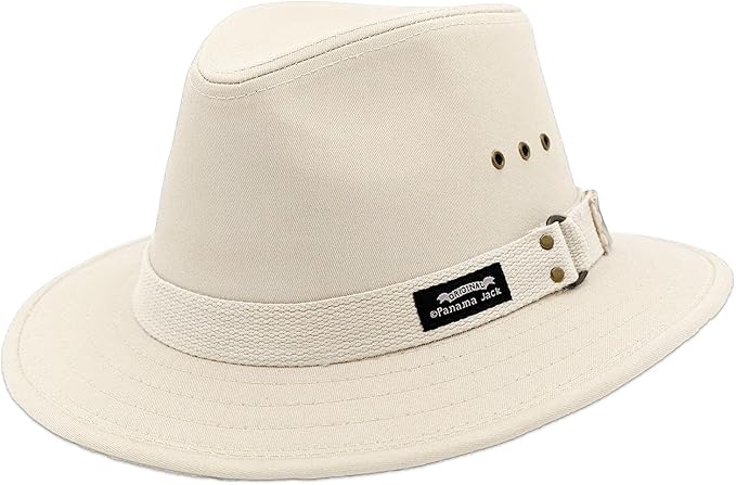 Panama Jack Original Canvas Safari Men's Sun Hat, 2 1/2" Brim, UPF (SPF) 50+ Sunhat Protection