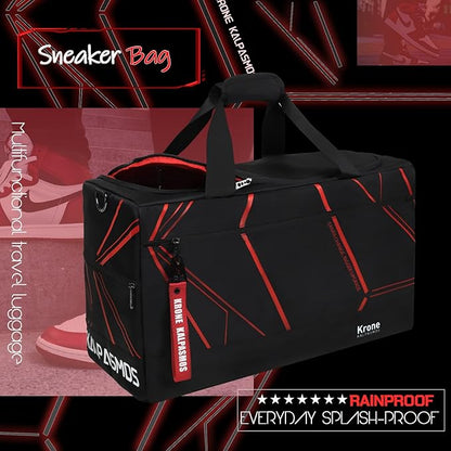 Sneaker Bag, Sport Duffel Bag for Men Women, Gym Bag, Gear Bag, Krone Kalpasmos Versatile Travel Duffel Bag with 3 Removable Dividers, Designer Collection