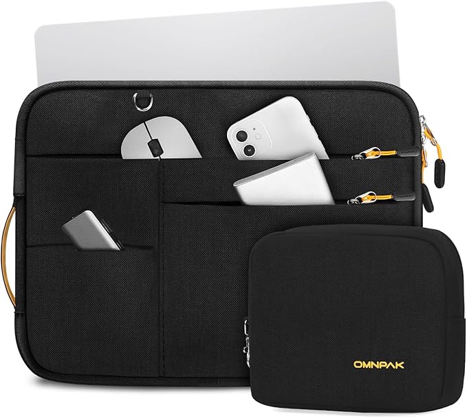Omnpak for 13.6 inch MacBook Air Case Sleeve Compatible with MacBook Air 13.6 M4/M3/M2/M1,MacBook Pro 13-14 inch,Recycled PET Laptop Carrying Case with Handle and Accessory Pocket