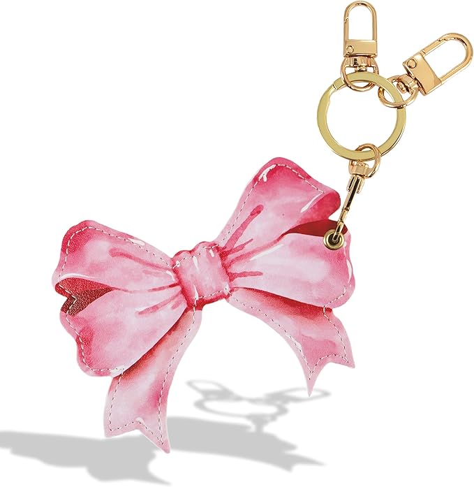 Sonix Keychain Case Compatible with Apple AirTag | Protective AirTag Cover Keychain | Pink Bow