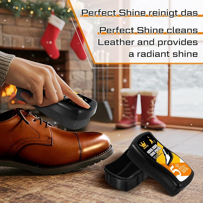 Loopeer 12 Pcs Shoe Shine Sponge Bulk, Instant Leather Shoes Shiner Care for Boots, Leather Accessories Quick Cleaning