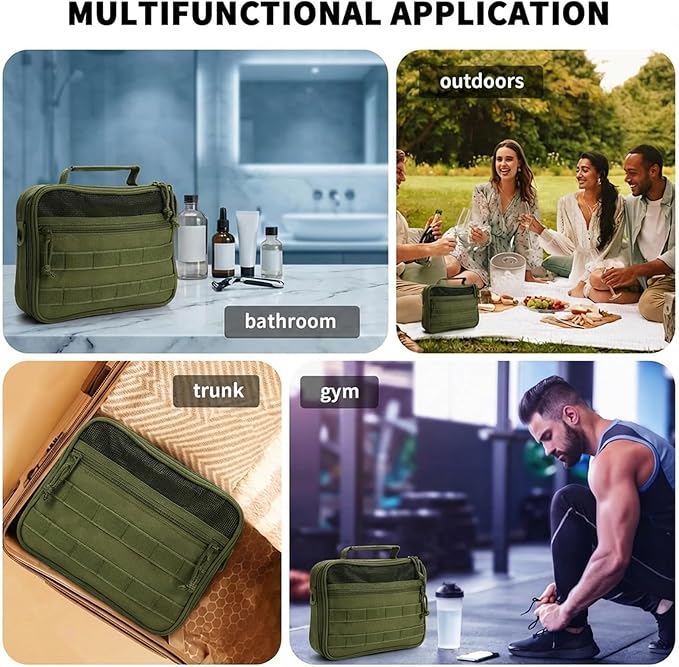VELVEBAG Mens Toiletry Travel Bag Hanging Toiletry Bag Toiletry Bag Shaving Bag for Men Travel for Cosmetic,Toiletries Accessories, Green