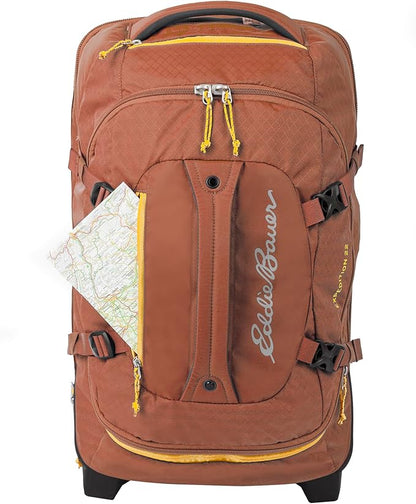 Eddie Bauer Expedition Rolling Duffel Bag with Wheels | Travel | Carry-On | Luggage | Rugged | Durable - Rust, 22"
