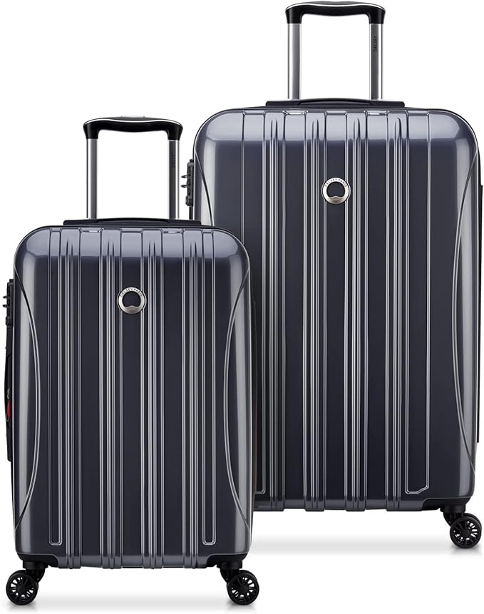 DELSEY PARIS Helium Aero Hardside Expandable Luggage with Spinner Wheels, Titanium, 2-Piece Set (21/24)