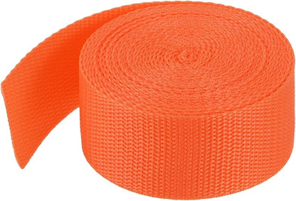 MECCANIXITY Lightweight Polypropylene Webbing Strap 1 1/2" 5 Yard Backpack Strapping Band Orange for Outdoor Luggage Cargo Straps